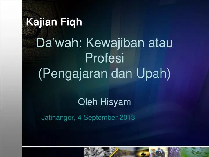 da wah kewajiban atau profesi pengajaran dan upah oleh hisyam