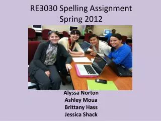 RE3030 Spelling Assignment Spring 2012