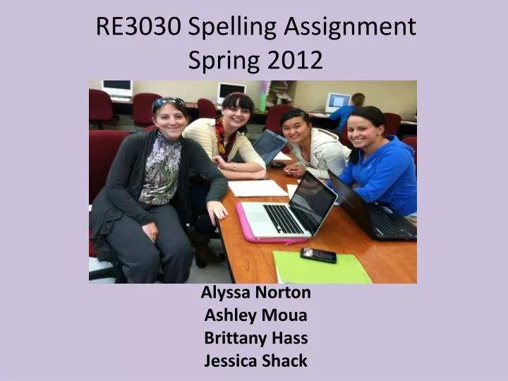 re3030 spelling assignment spring 2012