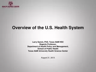 overview of the u s health system