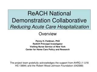 ReACH National Demonstration Collaborative Reducing Acute Care Hospitalization