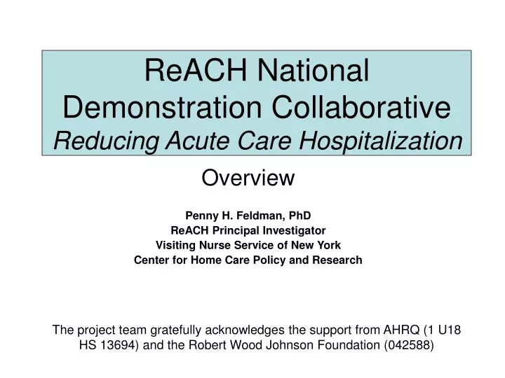 reach national demonstration collaborative reducing acute care hospitalization