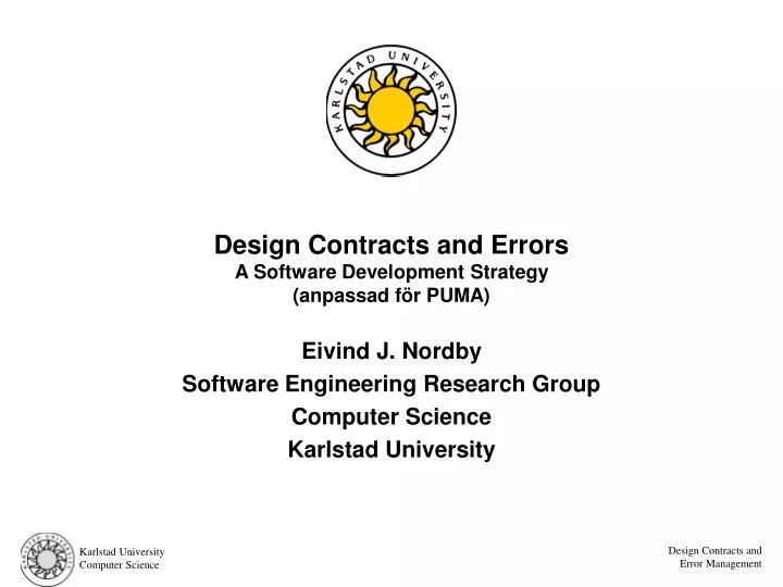 design contracts and errors a software development strategy anpassad f r puma
