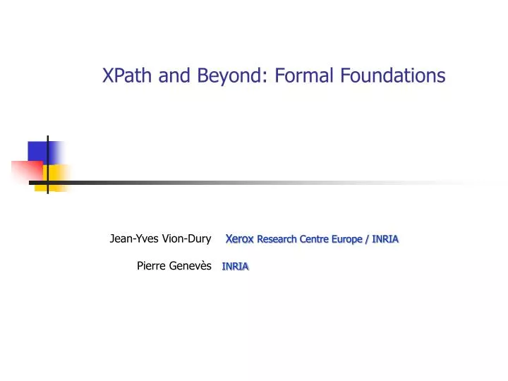 xpath and beyond formal foundations