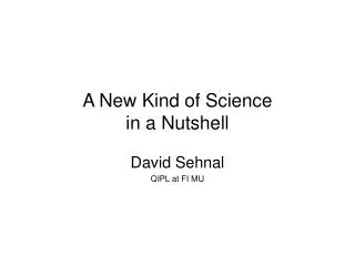 A New Kind of Science in a Nutshell