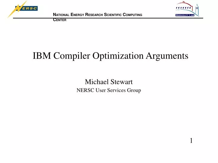 ibm compiler optimization arguments