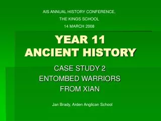 YEAR 11 ANCIENT HISTORY