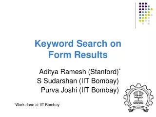 Keyword Search on Form Results