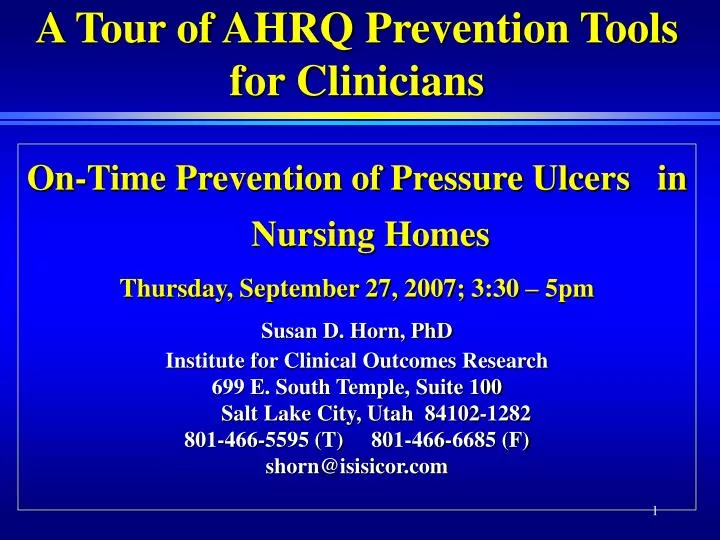 a tour of ahrq prevention tools for clinicians