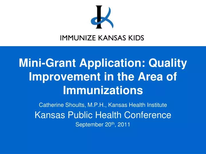 mini grant application quality improvement in the area of immunizations