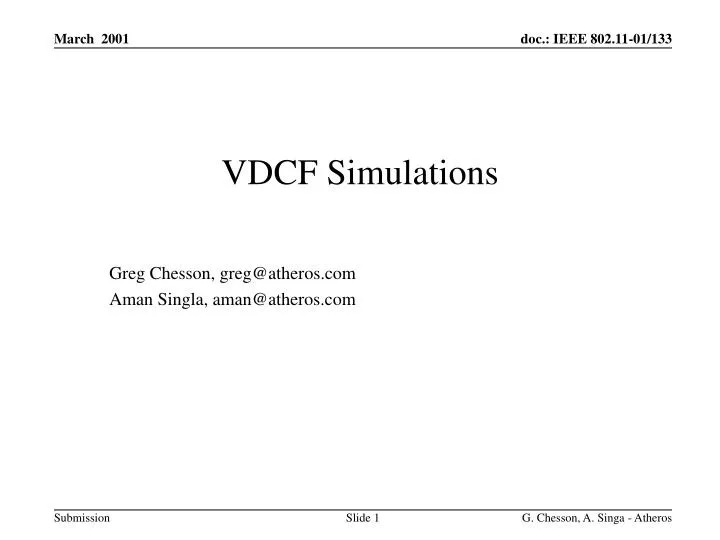 vdcf simulations