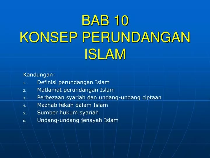 bab 10 konsep perundangan islam