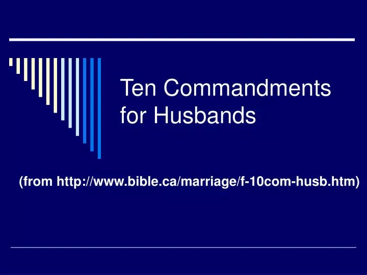 ten commandments for husbands