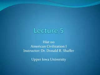 Lecture 5