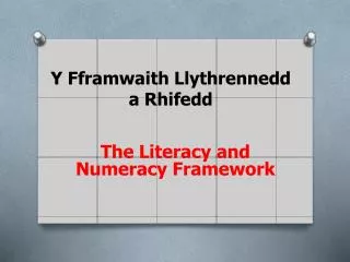 y fframwaith llythrennedd a rhifedd