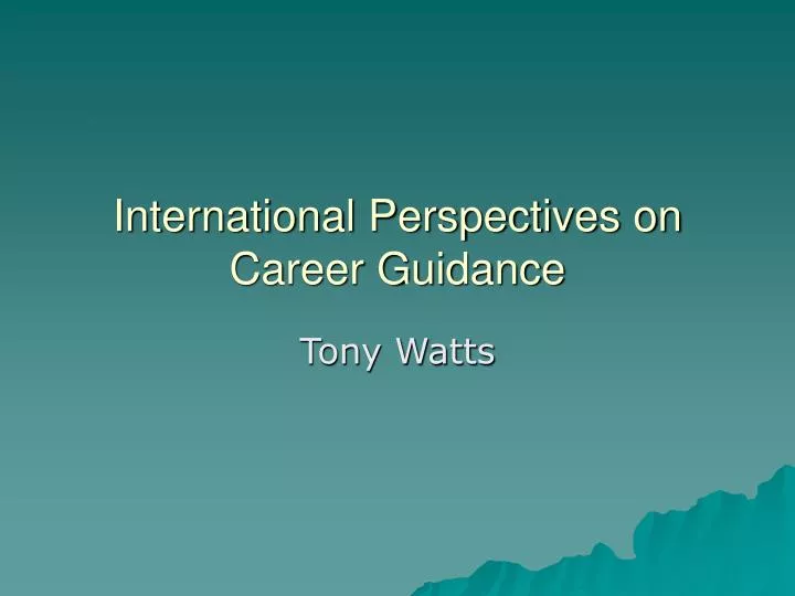 international perspectives on career guidance
