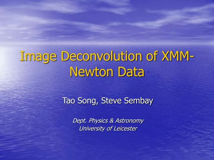 image deconvolution of xmm newton data