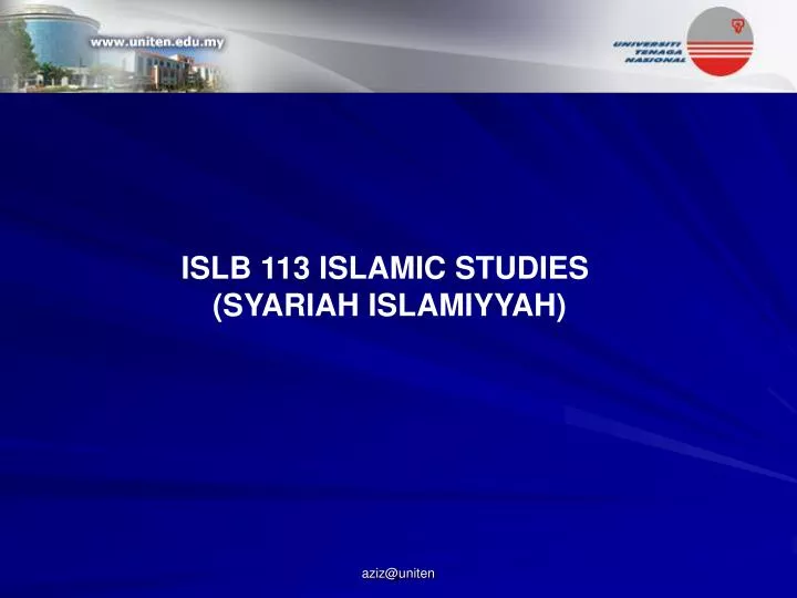 islb 113 islamic studies syariah islamiyyah