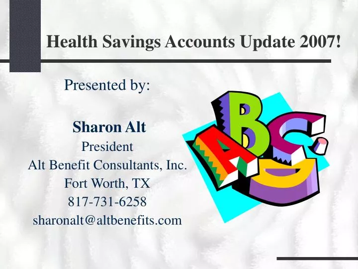 health savings accounts update 2007
