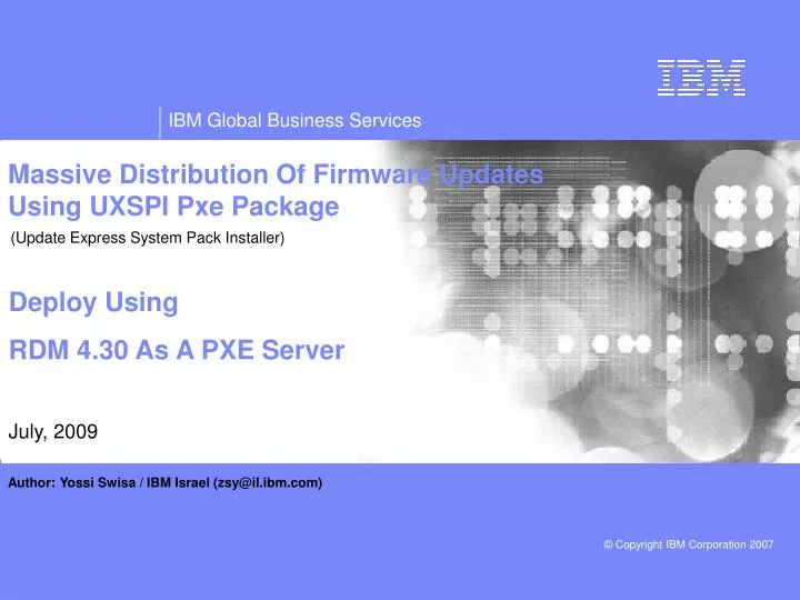 massive distribution of firmware updates using uxspi pxe package