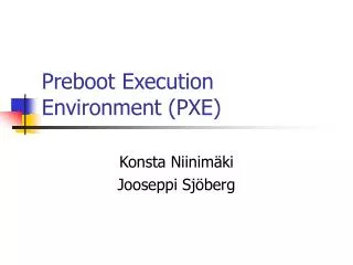 preboot execution environment pxe