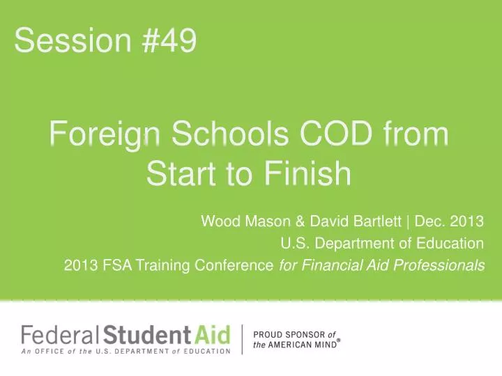 foreign schools cod from start to finish