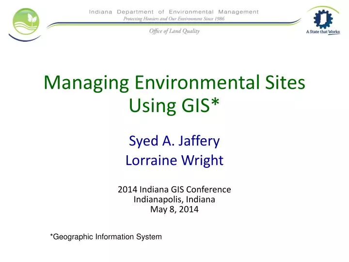 managing environmental sites using gis