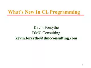 Kevin Forsythe DMC Consulting kevin.forsythe@dmcconsulting