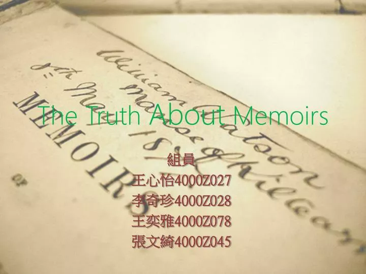 the truth about memoirs