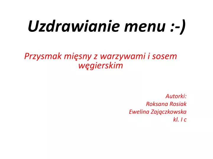 uzdrawianie menu