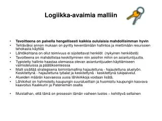 Logiikka-avaimia malliin