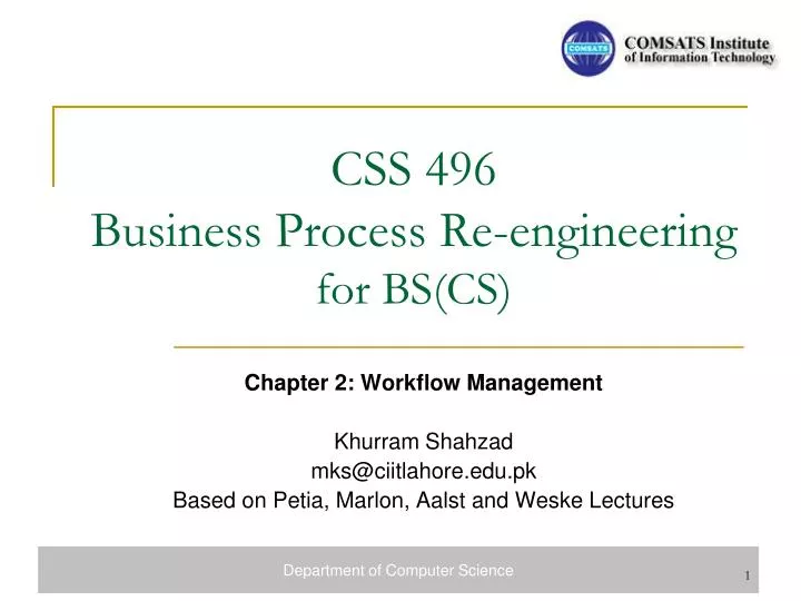css 496 business process re engineering for bs cs