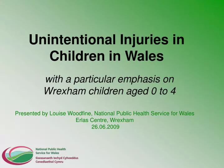 unintentional injuries in children in wales