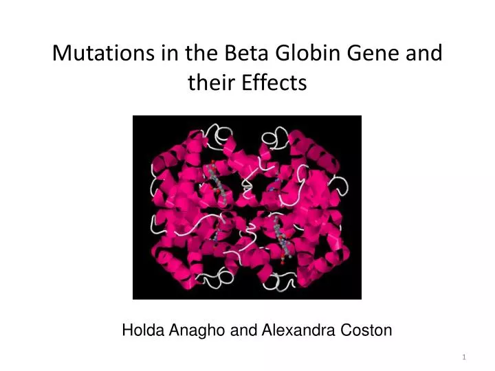 mutations in the beta globin gene and their effects