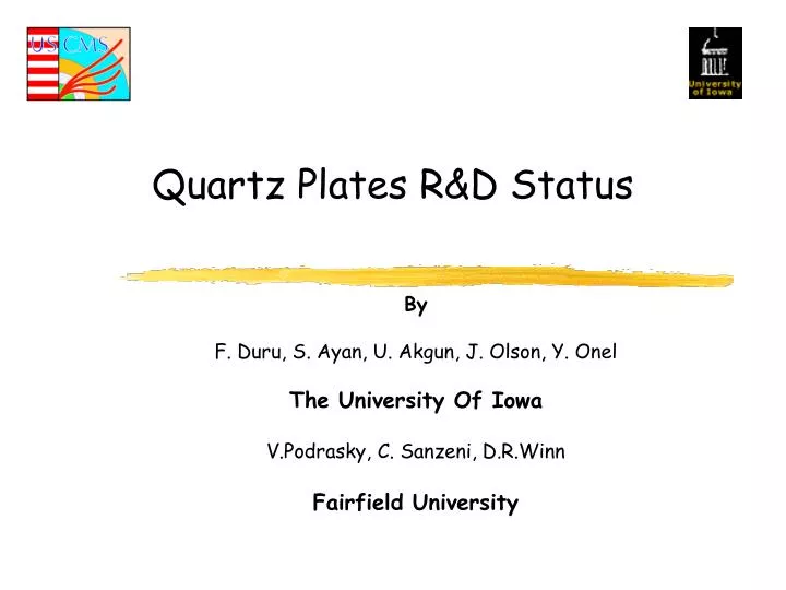 quartz plates r d status