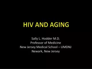 HIV AND AGING