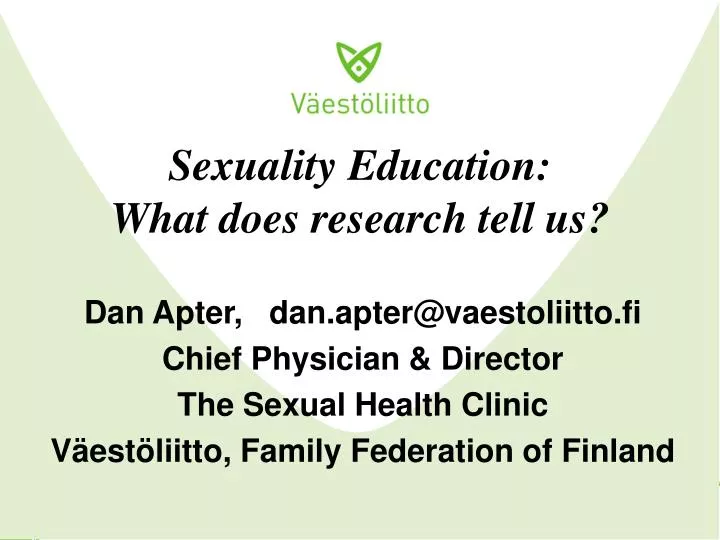 sexuality education what does research tell us