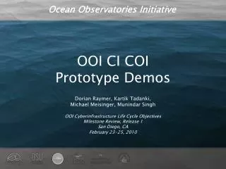 OOI CI COI Prototype Demos