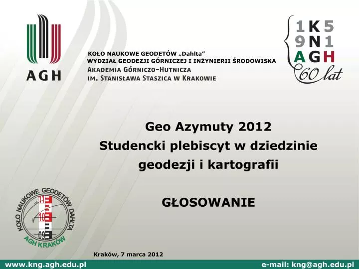 geo azymuty 2012 studencki plebiscyt w dziedzinie geodezji i kartografii g osowanie