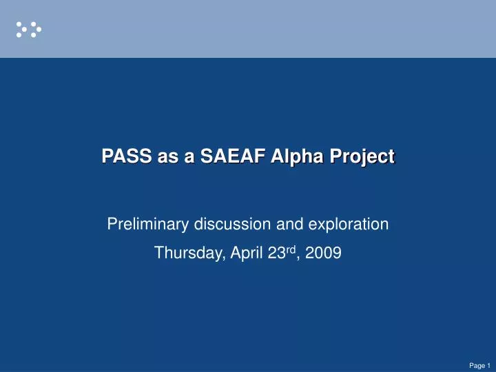 pass as a saeaf alpha project