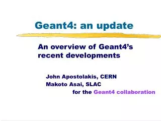 Geant4: an update