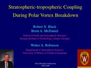 Stratospheric-tropospheric Coupling During Polar Vortex Breakdown
