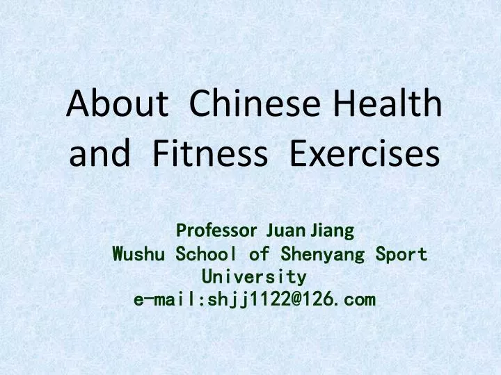 about chinese health and fitness exercises