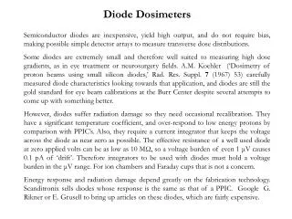 Diode Dosimeters