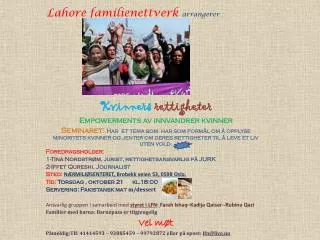 lahore familienettverk arrangerer