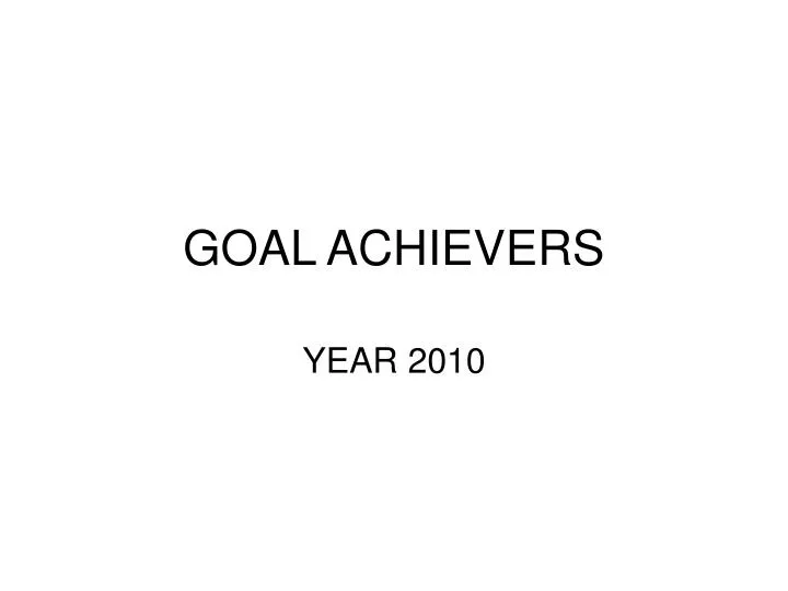 goal achievers