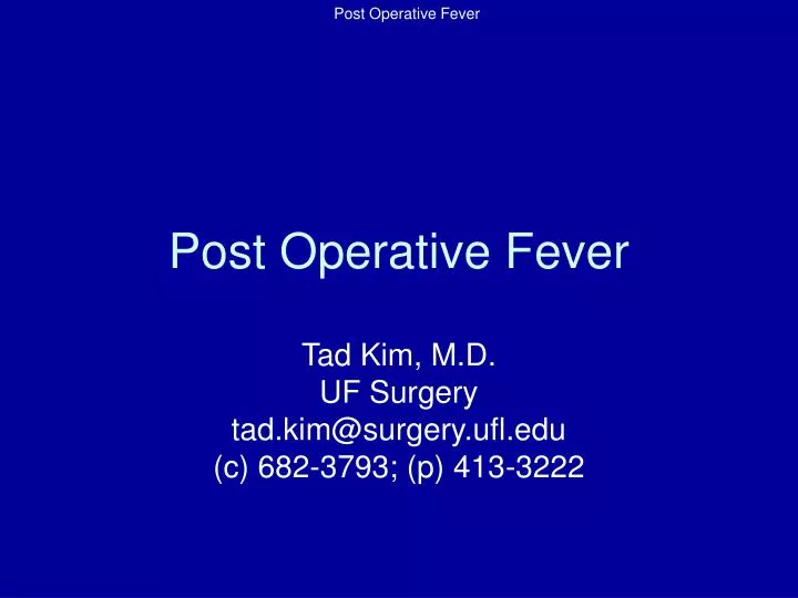 post operative fever