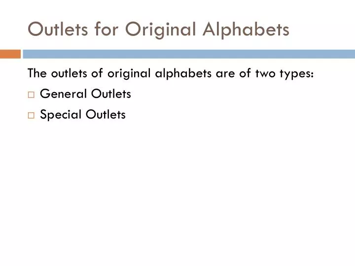 outlets for original alphabets