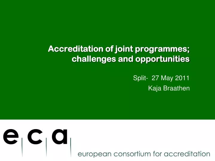 accreditation of joint programmes challenges and opportunities