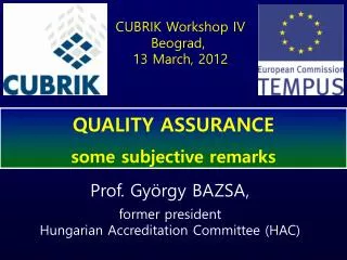 CUBRIK Workshop IV Beograd, 13 March, 2012
